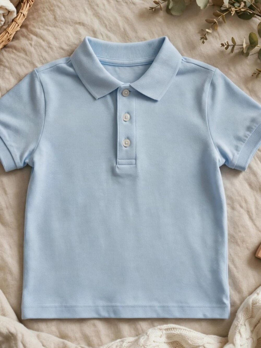 Children's Place Light Blue Polo Shirt 5T | Short Sleeve Polo